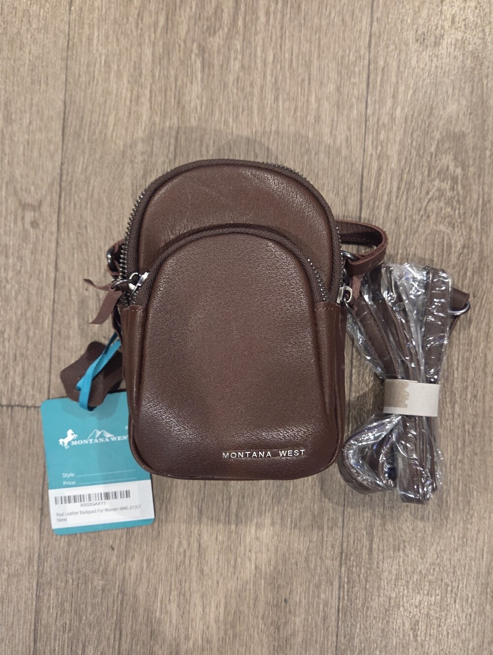 Montana West Brown Mini Leather Crossbody Bag